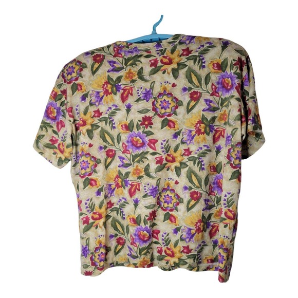 Vintage No Boundaries Plus Women's 3XL 80's Floral Short Sleeve Pullover Top‎ - Picture 3 of 11